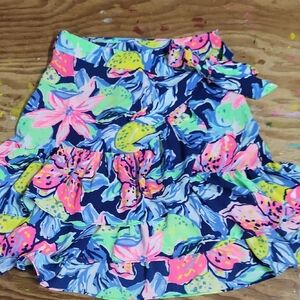 Lilly Pulitzer Pink and Yellow Bubble Wrap Mini Skirt size 0